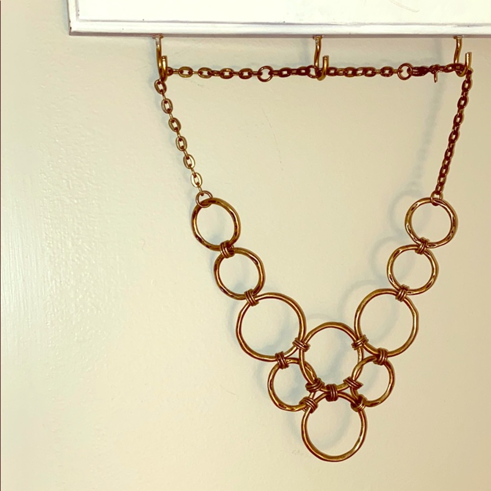 Bronze circle statement necklace